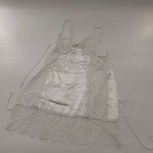 In Bloom by Jonquil Bridal Lingerie Slip Dress Lace Lacey Sexy White Blue Bows